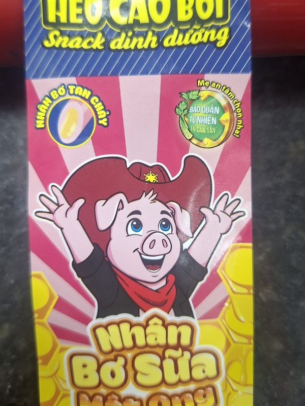 Xúc xích tiệt trùng heo cao bồi nhân bơ sữa vị mật ong 12 túi × 15 cây × 32gr ( túi )
