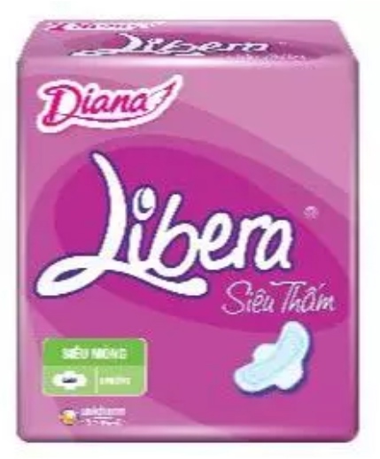 BVS Diana LIBERA siêu thấm - siêu mỏng - có cánh (Bịch 6 gói) (Gói 8 miếng) - Unicharm