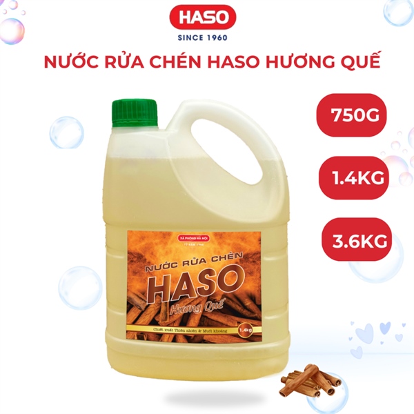 Nước rửa chén Haso hương quế can 3,6kg (3 can/thùng)