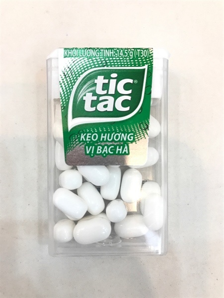 Kẹo ngậm Tictac Hương Bạc Hà hộp nhỏ 14.5g Kẹo ngậm Tictac Hương Bạc Hà hộp nhỏ 14.5g