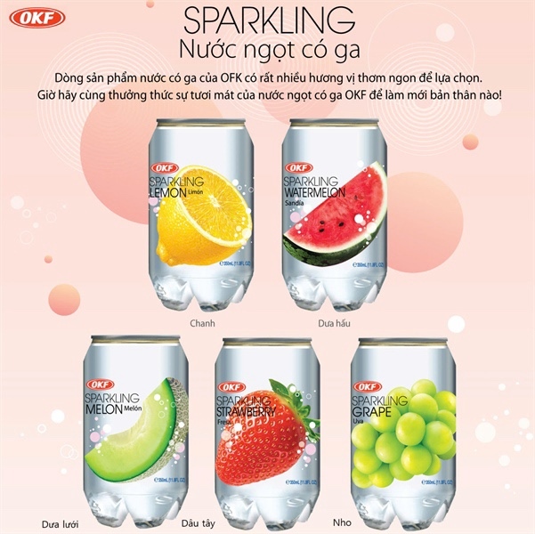 Nước soda sparkling OKF vị cam 350ml*24 Nước soda sparkling OKF vị cam 350ml*24