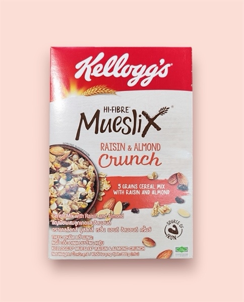 Ngũ cốc giảm cân dinh dưỡng kellogg'g mueslix raisin & almond 375g