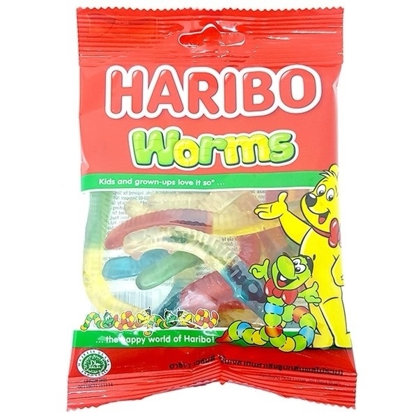 Kẹo dẻo Haribo worms 80g Kẹo dẻo Haribo worms 80g