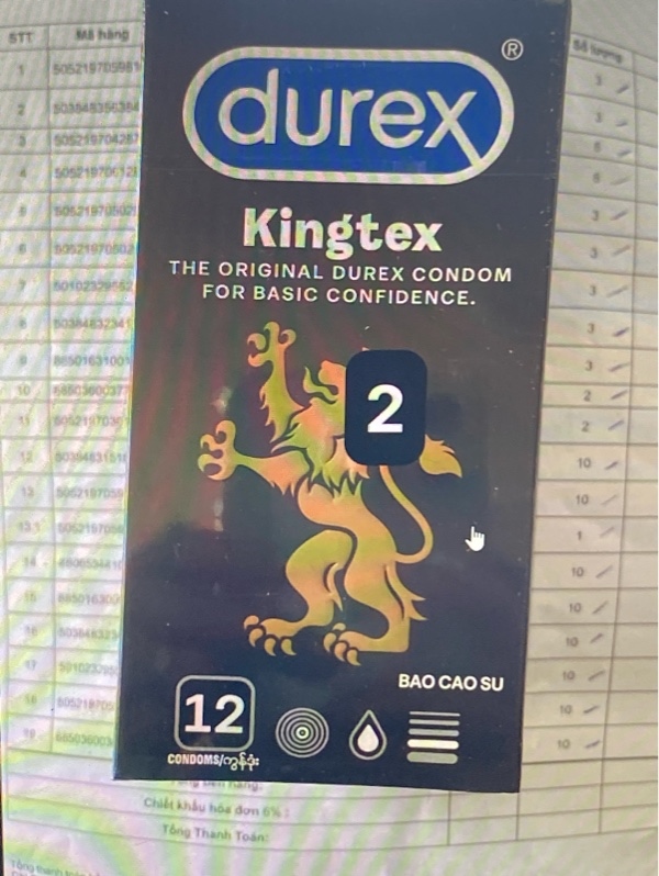 Bao cao su Durex kingtex 12 s