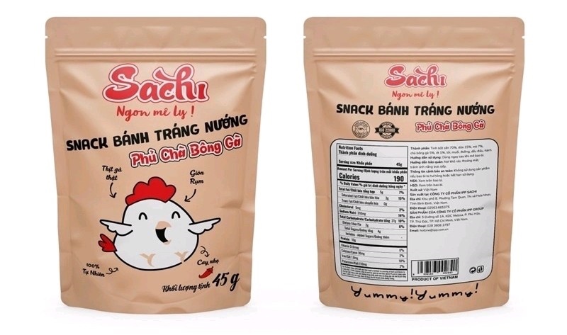 Snack bánh tráng nướng Sachi phủ chà bông gà 45g