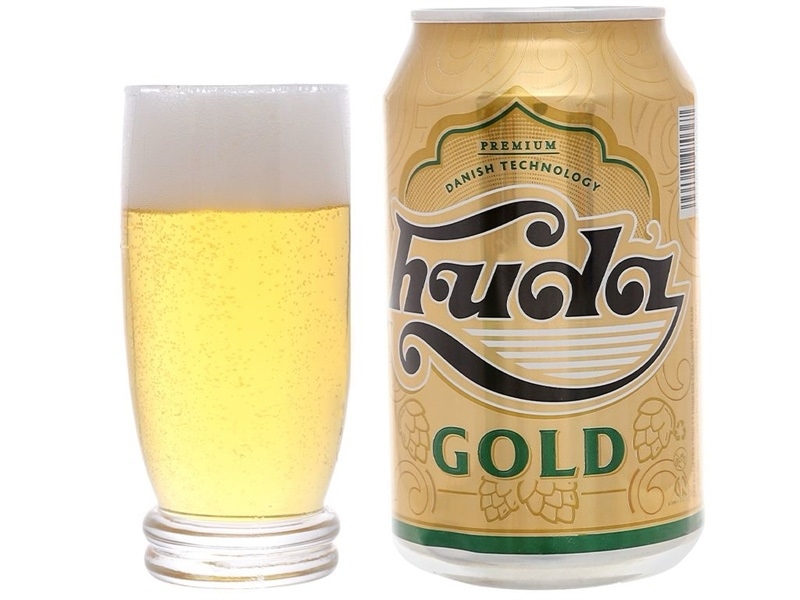 Bia Huda Gold lon 330ml