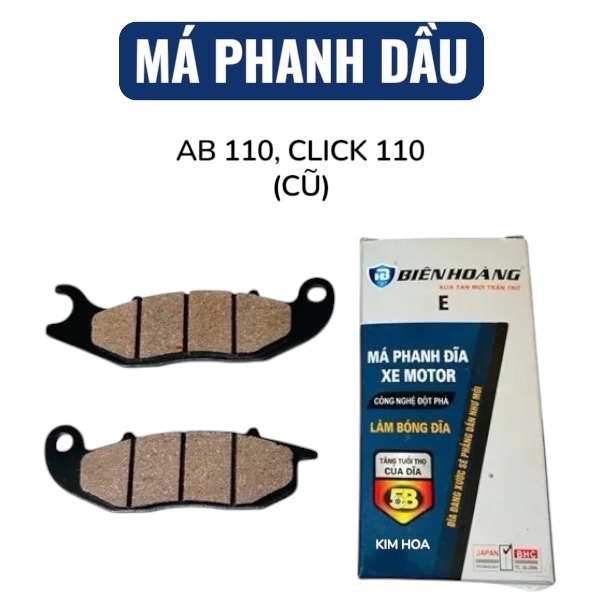 Má phanh dầu - Bố thắng đĩa AB/ Click 110 Biên Hoàng hộp xanh