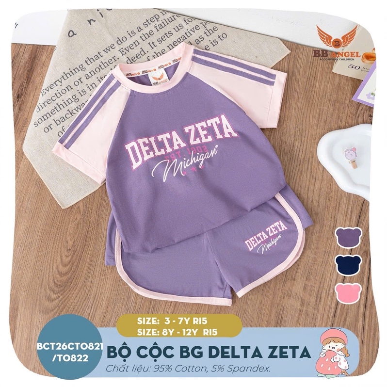 Bộ cộc tay bé gái BCT26CT0822