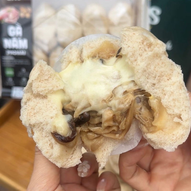 BÁNH BAO GÀ NẤM PHOMAI NGUYÊN CÁM MINI (10 CHIẾC)