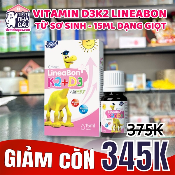 Vitamin Lineabon D3K2 từ sơ sinh - 15ml