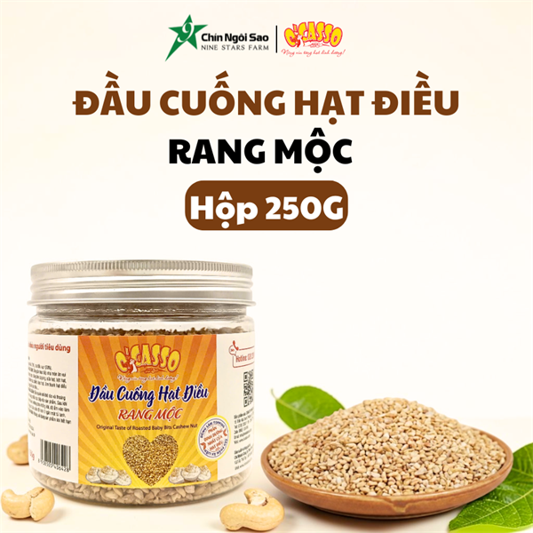Đầu Cuống Hạt Điều O'Casso / BB1 Baby Cashew Nut (Mầm điều, còi điều) - Hộp 250G/ 500G