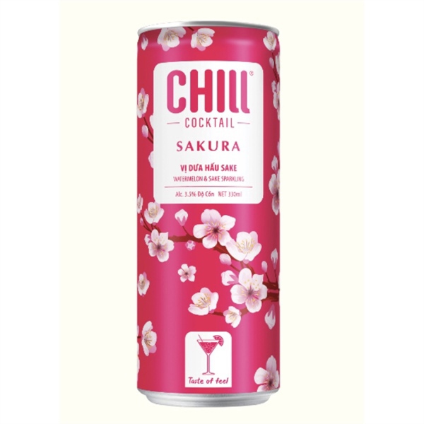 Chill Cocktail Sakura vị dưa hấu Sake 330ml Chill Cocktail Sakura vị dưa hấu Sake 330ml