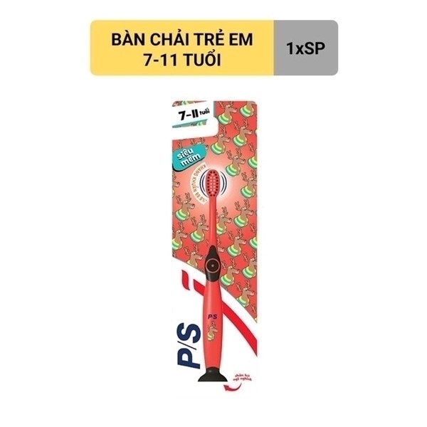 Bàn chải đánh răng P/S trẻ em 7-11 tuổi cao cấp chân hít ngộ nghĩnh