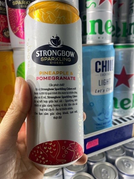 Bia Strongbow lon 320ml Khóm&Lựu Đỏ