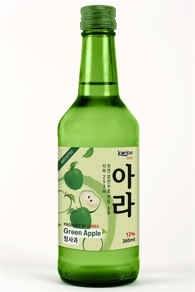Rượu Soju Korice Hương táo 12% chai 360ml