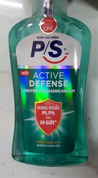 Nước súc miệng P/S active defense kháng khuẩn 500ml