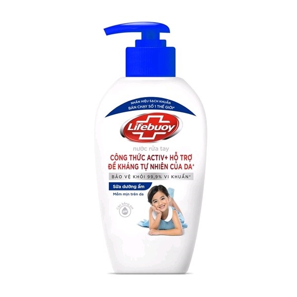 Nước rửa tay Lifebuoy sữa dưỡng ẩm 180g