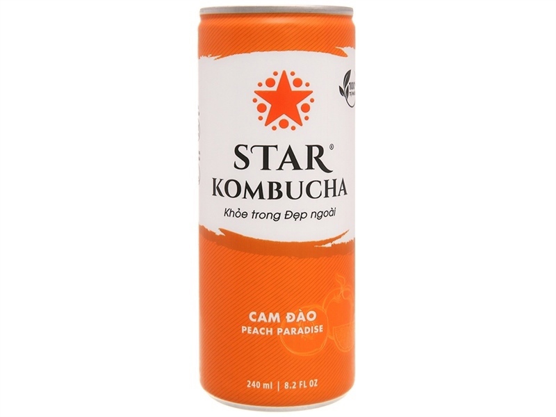 Star Kombucha cam đào 240ml Star Kombucha cam đào 240ml