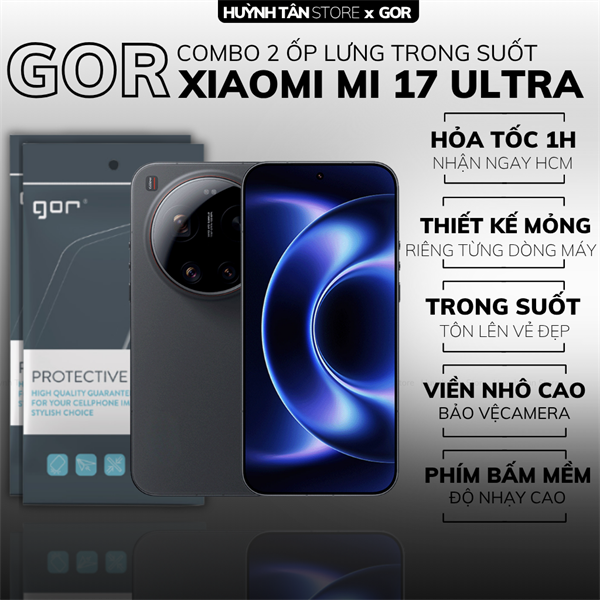COMBO 2 Ốp lưng XIAOMI MI 17 ULTRA silicon dẻo trong suốt bảo vệ camera sau hãng GOR