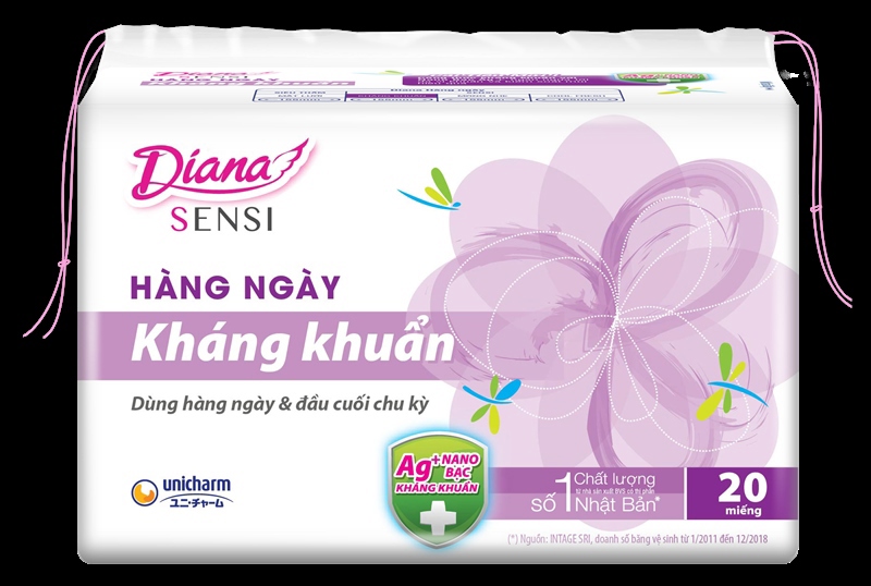 Diana băng vệ sinh daily kháng khuẩn s.thấm 20X48