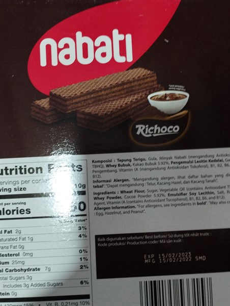 Bánh Nabati socola 340g