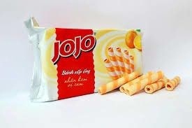 Jojo - Bánh Xốp ống nhân kem vị cam 115g