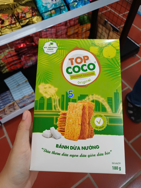 TOPCOCO - Bánh dừa nướng hộp 180g