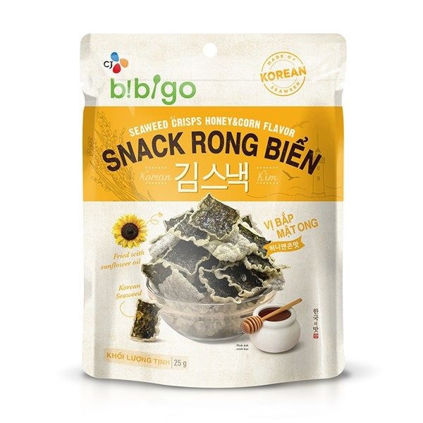 Bibigo - Snack rong biển vị bắp mật ong 25g
