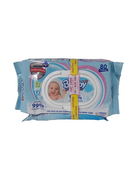 Bobby khăn ướt 80T có nắp ko mùi X18