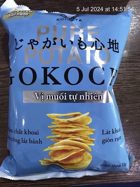Gokochi snack k.tây vị muối Tự Nhiên 65g