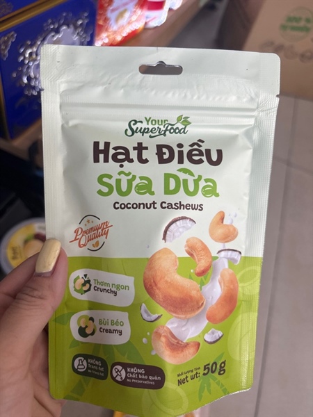 Your Superfood - Hạt điều sữa dừa 50g milk Coconut cashew