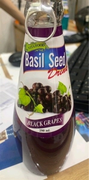 Nước hạt é basil seed drink vị nho đen 290ml