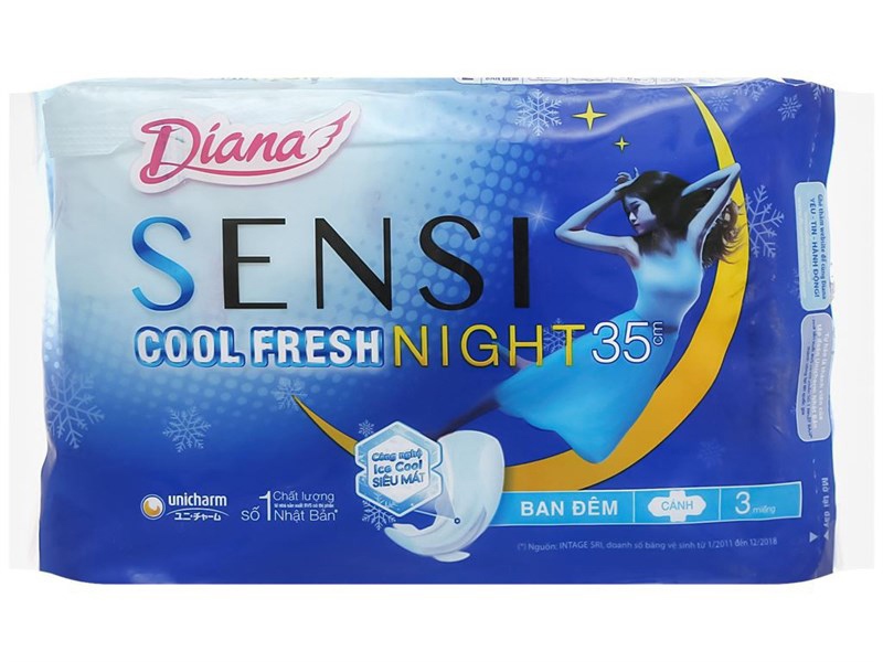 Băng vệ sinh Diana Sensi night Coolfresh 35CM