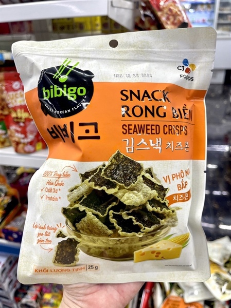 Bibigo - Snack rong biển vị phô mai bắp 25g