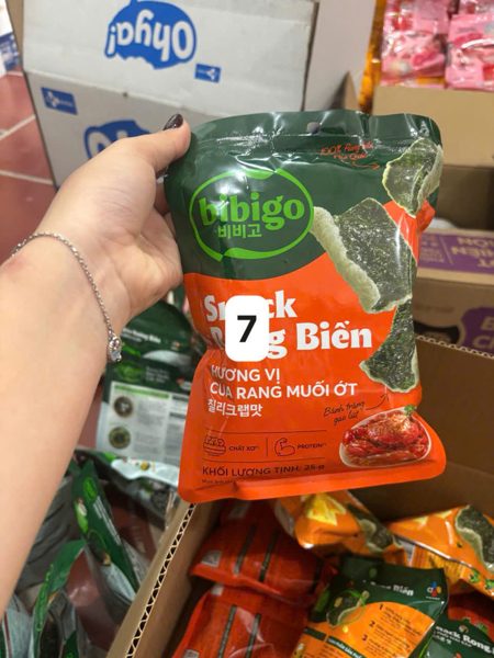 Bibigo - Snack rong biển cua rang muối ớt 25g