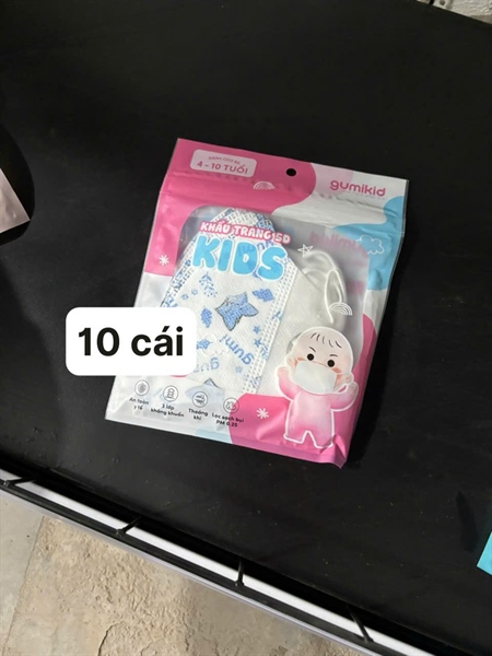 Khẩu Trang 5D Gumi Kids em bé xanh dương hồng