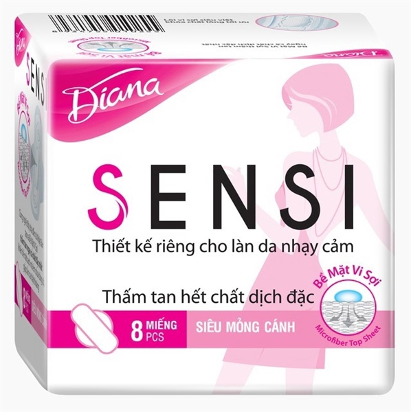 Diana băng vệ sinh Sensi siêu mỏng cánh X48