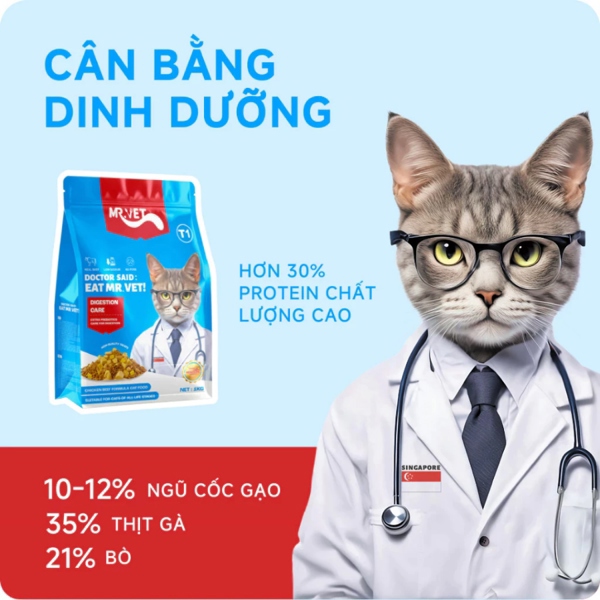 Hạt thức ăn cho mèo MrVet T1