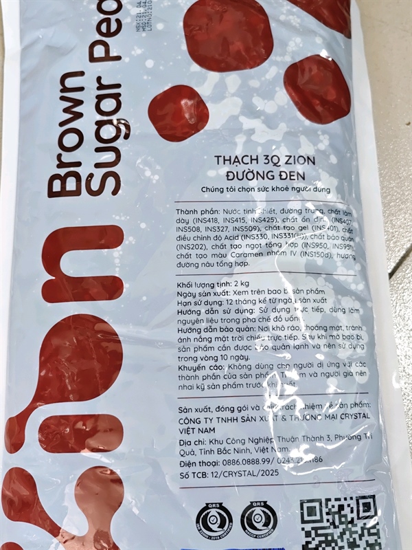 Trân Châu 3Q đường đen Zion 2kg