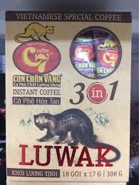 Cà phê hòa tan 3IN1 hộp 18 QUEX17G luwak bóng kính
