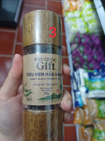 Cối xay tiêu đen gỗ 50GR