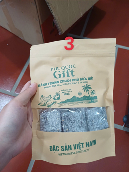 Bánh tráng chuối tươi phủ dừa 200g