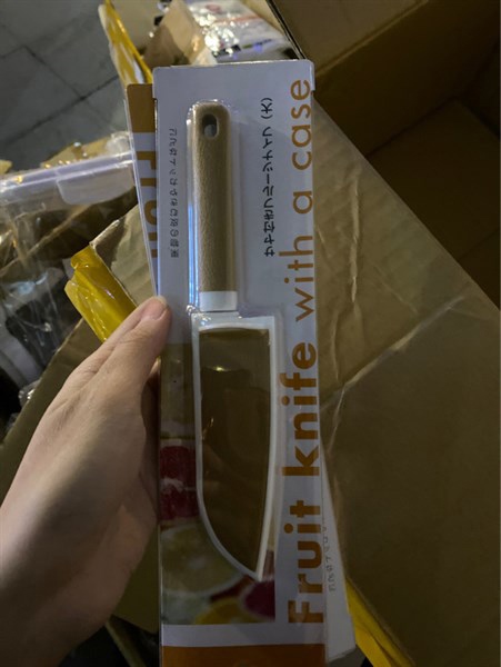 Dao inox cắt trái cây makoto có nắp đậy