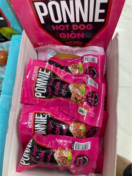 Ponnie hot dog vị sườn nướng