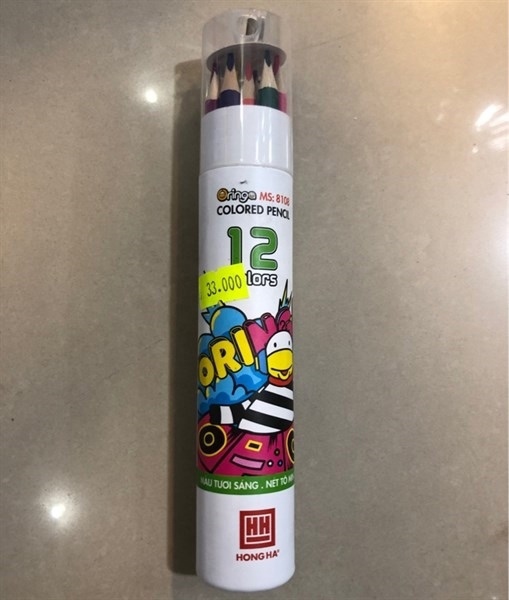 Hong Ha - Lon bút chì màu Oringa (12pcs)