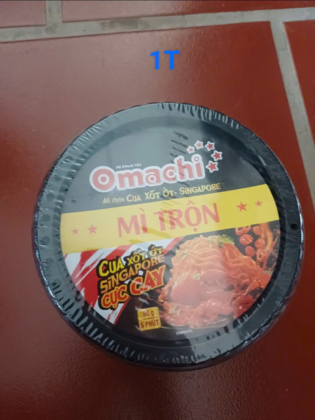 Omachi - Mì tô 96g trộn cua xốt ớt Singapore