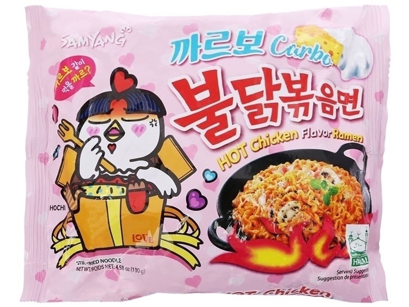 Mì Samyang gà cay vị kem carbon 140g