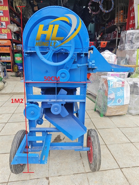 Máy tuốt lúa 1M mini thanh Tuyền có Bánh xe