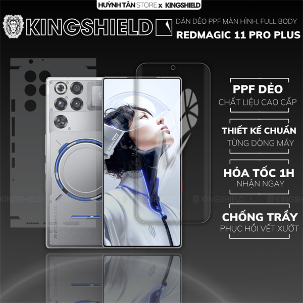 Dán PPF REDMAGIC 11 PRO PLUS LƯNG KHÔNG VIỀN nhám chống trầy xướt ít bám vân tay KINGSHIELD