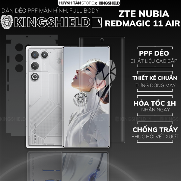 Dán PPF REDMAGIC 11 AIR LƯNG KHÔNG VIỀN nhám chống trầy xướt ít bám vân tay KINGSHIELD